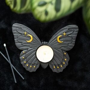 Black Luna Moth Tea Light Candle Holder